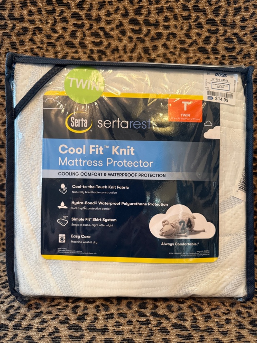 Serta Cool Fit Knit Twin Mattress Protector - White